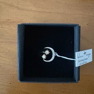 Sterling Silver Moon and Star Earrings